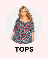 Yours Clothing Women's Plus Size Floral Plissée Gypsy Top 